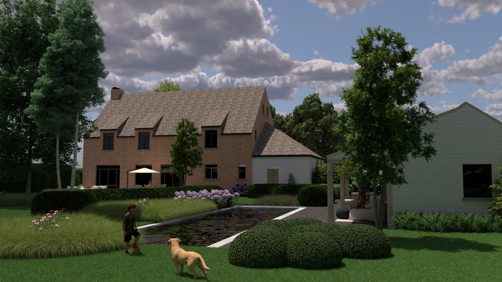 3D beeld landelijke tuin